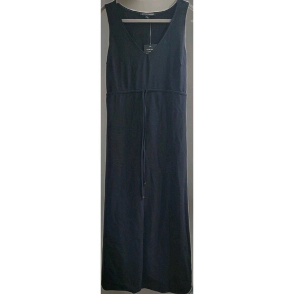 Boston Proper Beyond Travel Sleeveless Drawstring Maxi Dress Black Sz M $110 - Picture 2 of 11